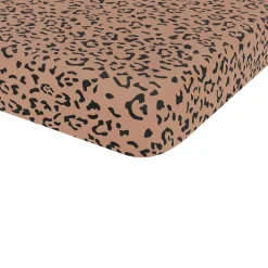 Crib Sheet in Latte Leopard
