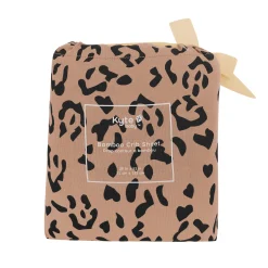 Crib Sheet in Latte Leopard