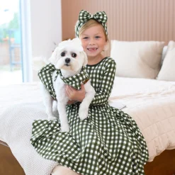 Dog Bandana in Gingham Fir