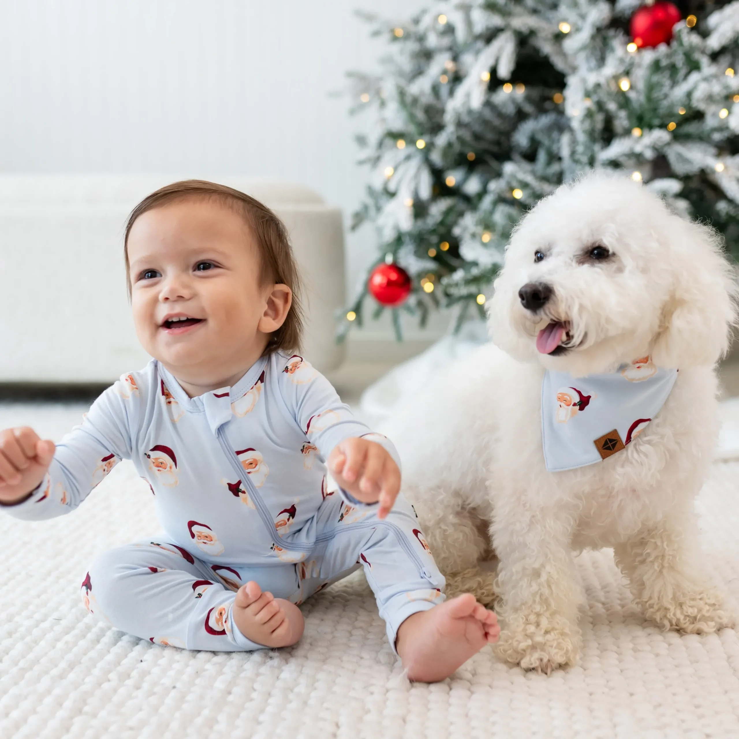 Dog Bandana in Vintage Santa