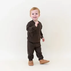 French Terry Jogger Set in Espresso