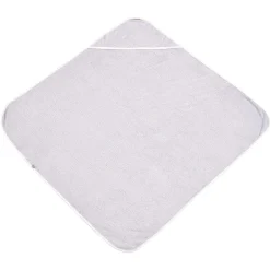 Hooded Bath Towel in Storm with Cloud Trim