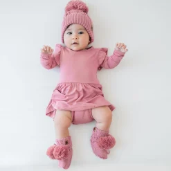 Knit Booties in Apple Blossom