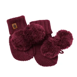 Knit Booties in Burgundy