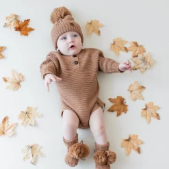 Knit Booties in Latte