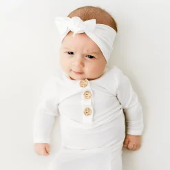 Knotted Bow Headband in Cloud