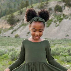 Knotted Bow Headband in Fir