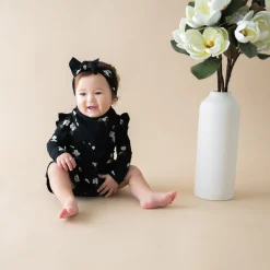 Knotted Bow Headband in Small Midnight Magnolia