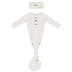 Knotted Gown with Bow Set in Oat