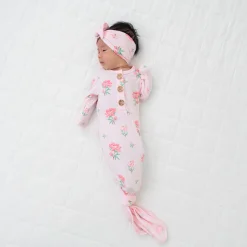Knotted Gown with Bow Set in Sakura Peony