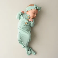 Knotted Gown with Bow Set in Sage