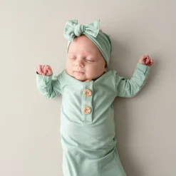 Knotted Gown with Bow Set in Sage