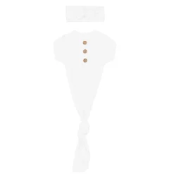 Knotted Gown with Bow Set in Cloud