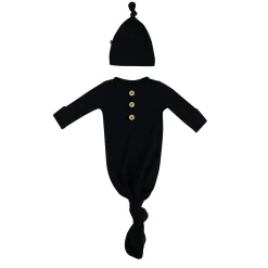 Knotted Gown with Hat Set in Midnight