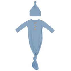 Knotted Gown with Hat Set in Slate