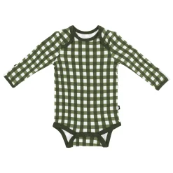 Long Sleeve Bodysuit in Gingham Fir