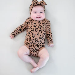 Long Sleeve Bodysuit in Latte Leopard