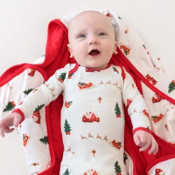 Long Sleeve Bodysuit in Santa Sleigh
