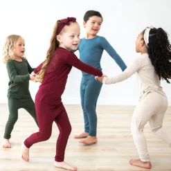 Long Sleeve Pajamas in Burgundy