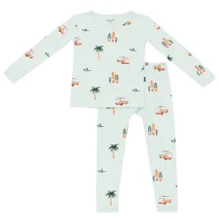 Long Sleeve Pajamas in Dew Surf
