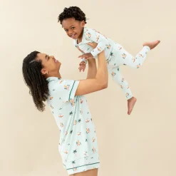 Long Sleeve Pajamas in Dew Surf