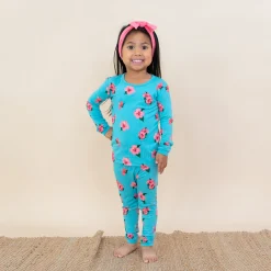 Long Sleeve Pajamas in Hibiscus