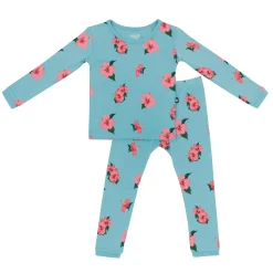 Long Sleeve Pajamas in Hibiscus