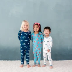 Long Sleeve Pajamas in Hibiscus
