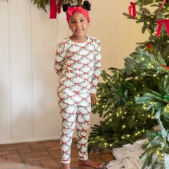 Long Sleeve Pajamas in Holiday Bow