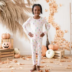 Long Sleeve Pajamas in Pastel Ghost