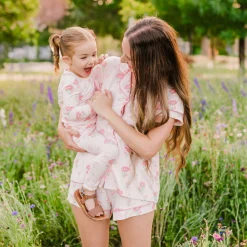 Long Sleeve Pajamas in Sakura Peony