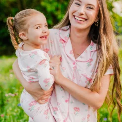 Long Sleeve Pajamas in Sakura Peony