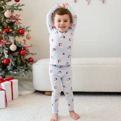 Long Sleeve Pajamas in Vintage Santa