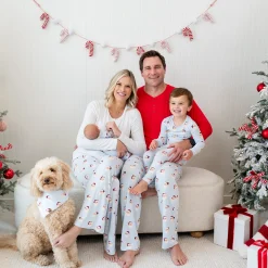 Long Sleeve Pajamas in Vintage Santa