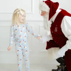 Long Sleeve Pajamas in Vintage Santa