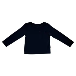 Long Sleeve Toddler Crew Neck Tee in Midnight