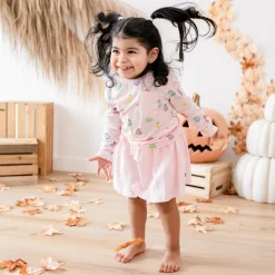 Long Sleeve Toddler Crew Neck Tee in Pastel Ghost