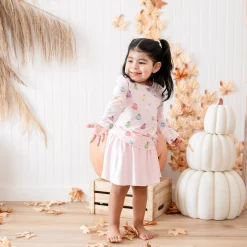 Long Sleeve Toddler Crew Neck Tee in Pastel Ghost