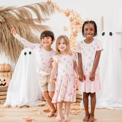 Long Sleeve Toddler Crew Neck Tee in Pastel Ghost