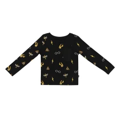 Long Sleeve Toddler Crew Neck Tee in Midnight Icon
