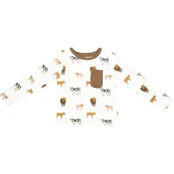 Long Sleeve Toddler Crew Neck Tee in Moo