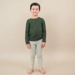 Long Sleeve Toddler Crew Neck Tee in Fir