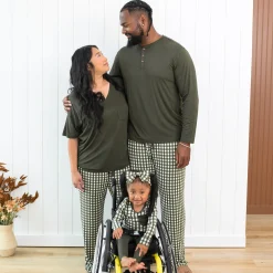 Long Sleeve Toddler Crew Neck Tee in Gingham Fir