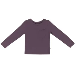 Long Sleeve Toddler Crew Neck Tee in Currant