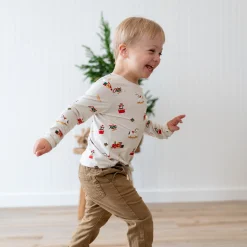Long Sleeve Toddler Crew Neck Tee in Vintage Toys