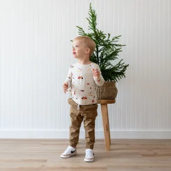 Long Sleeve Toddler Crew Neck Tee in Vintage Toys