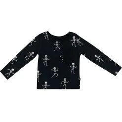 Long Sleeve Toddler Crew Neck Tee in Skeleton