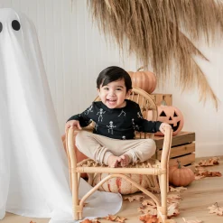 Long Sleeve Toddler Crew Neck Tee in Skeleton