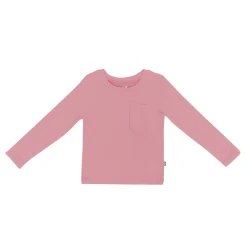 Long Sleeve Toddler Crew Neck Tee in Apple Blossom