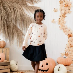 Long Sleeve Toddler Crew Neck Tee in Bewitched